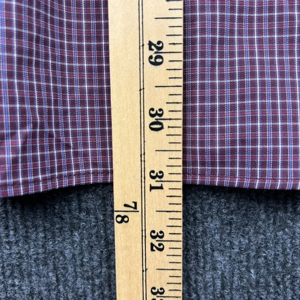 UNTUCKit Men's Shirt 3XL Long Sleeve Button Down Burgundy White Blue Small Check - Picture 10 of 16